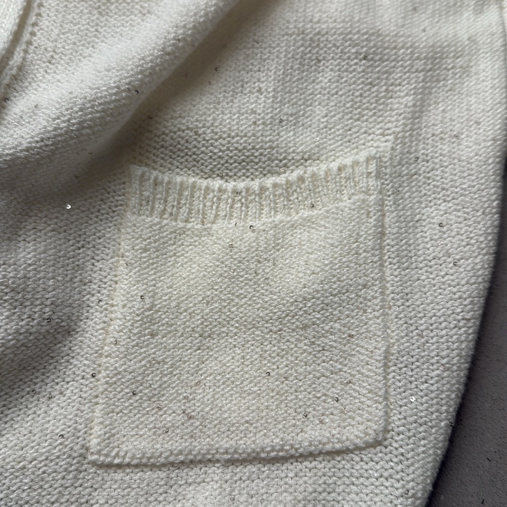 Cream Button-Front Knit Cardigan - Picture 3 of 3